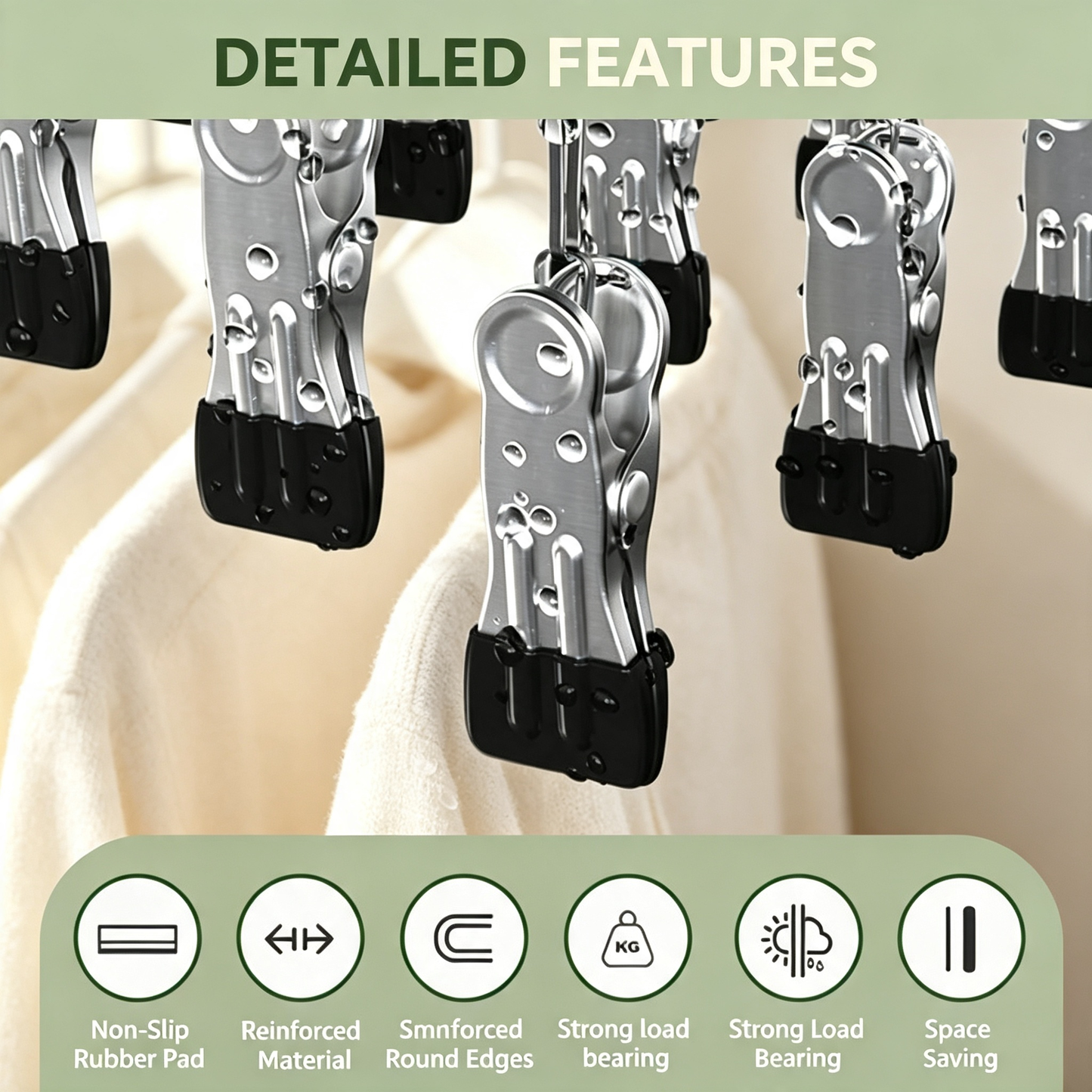 Sock Clip Hanger with 12 Clips