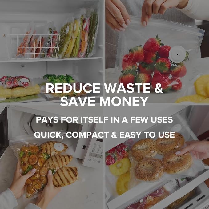 30-Pack Reusable Vacuum Food Bags (12x13") - BPA-Free, Leak-Proof, Freezer Safe