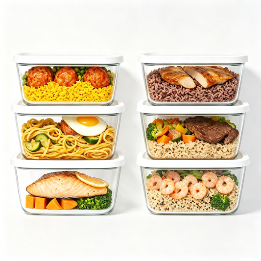 6x Large Glass Vacuum Food Containers - For Handheld Sealers