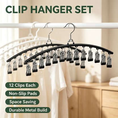 Sock Clip Hanger with 12 Clips