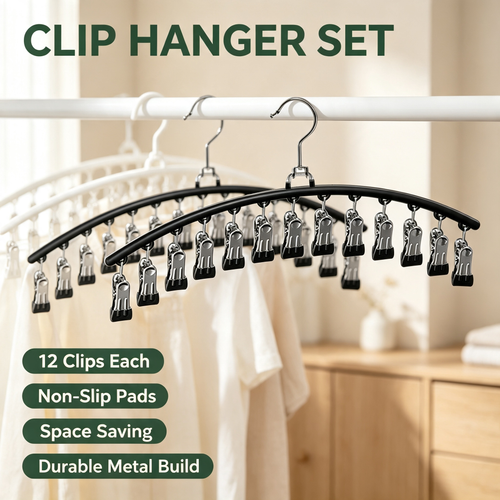 Sock Clip Hanger with 12 Clips