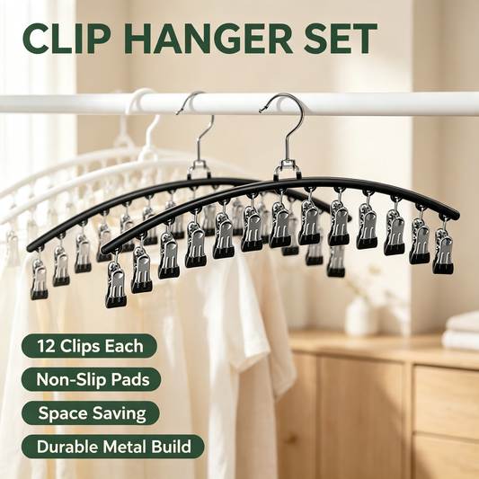 Sock Clip Hanger with 12 Clips