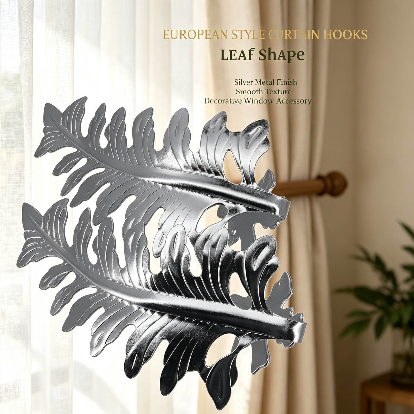 Leaf Shaped Curtain Hook Set