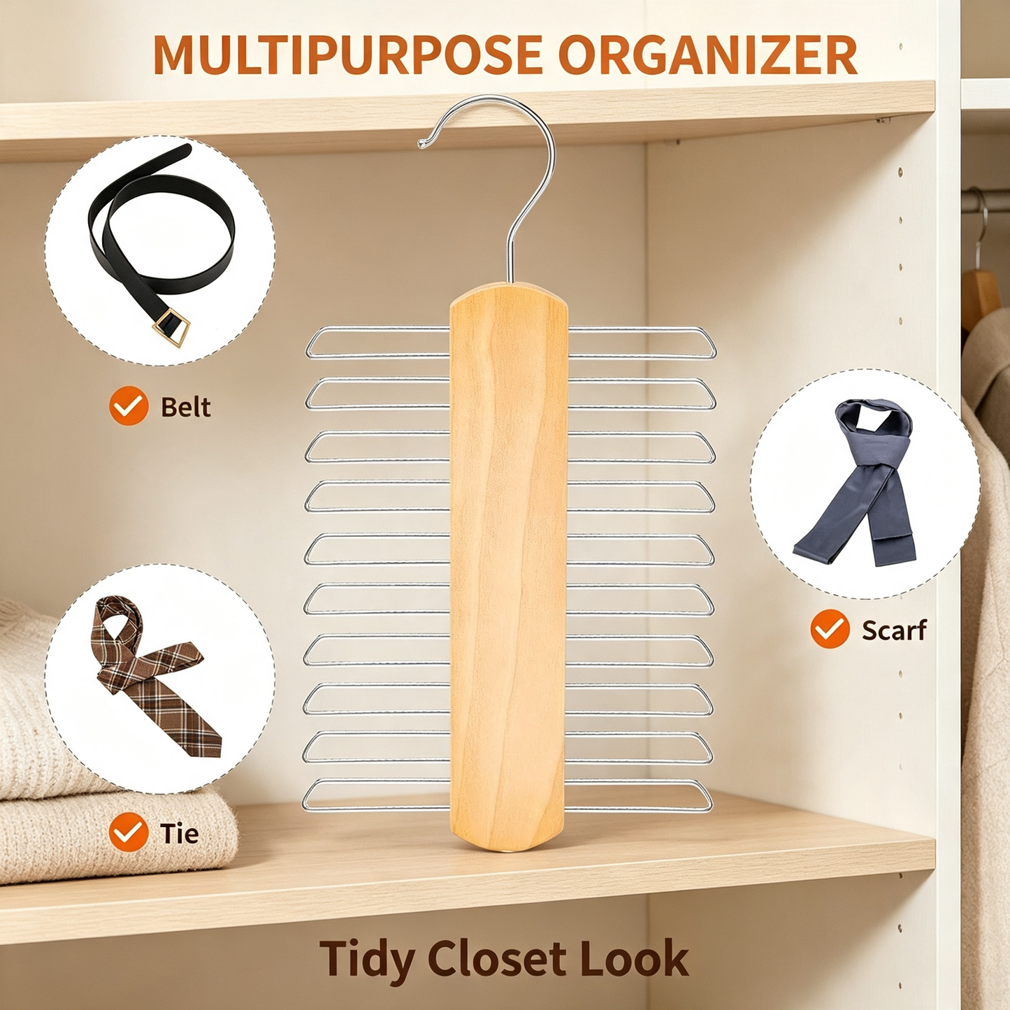 Tie and Belt Hanger Organizer