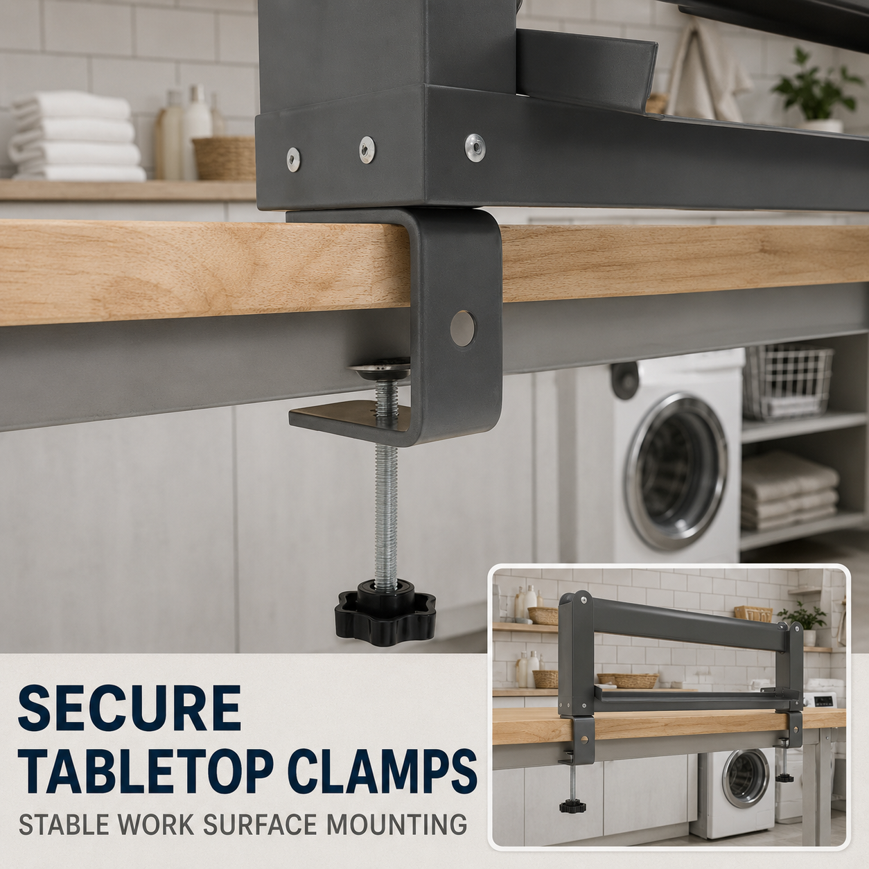 Manual Hand Crank Laundry Wringer with Dual Rollers and Table Clamps