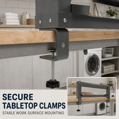 Manual Hand Crank Laundry Wringer with Dual Rollers and Table Clamps