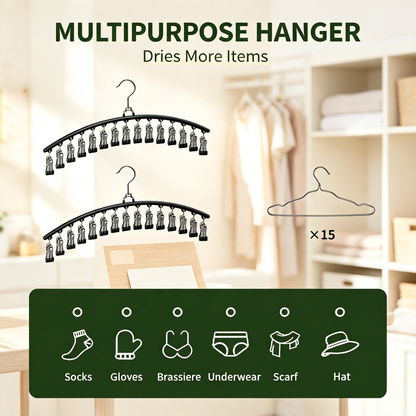 Sock Clip Hanger with 12 Clips