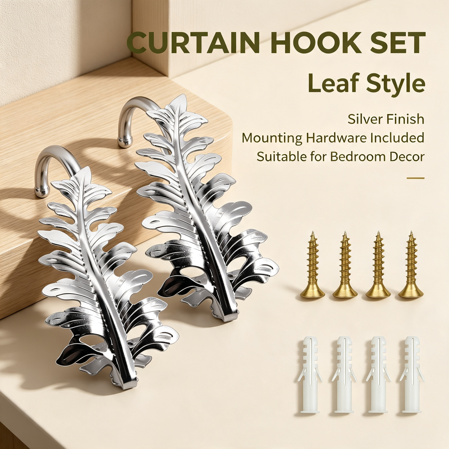 Leaf Shaped Curtain Hook Set