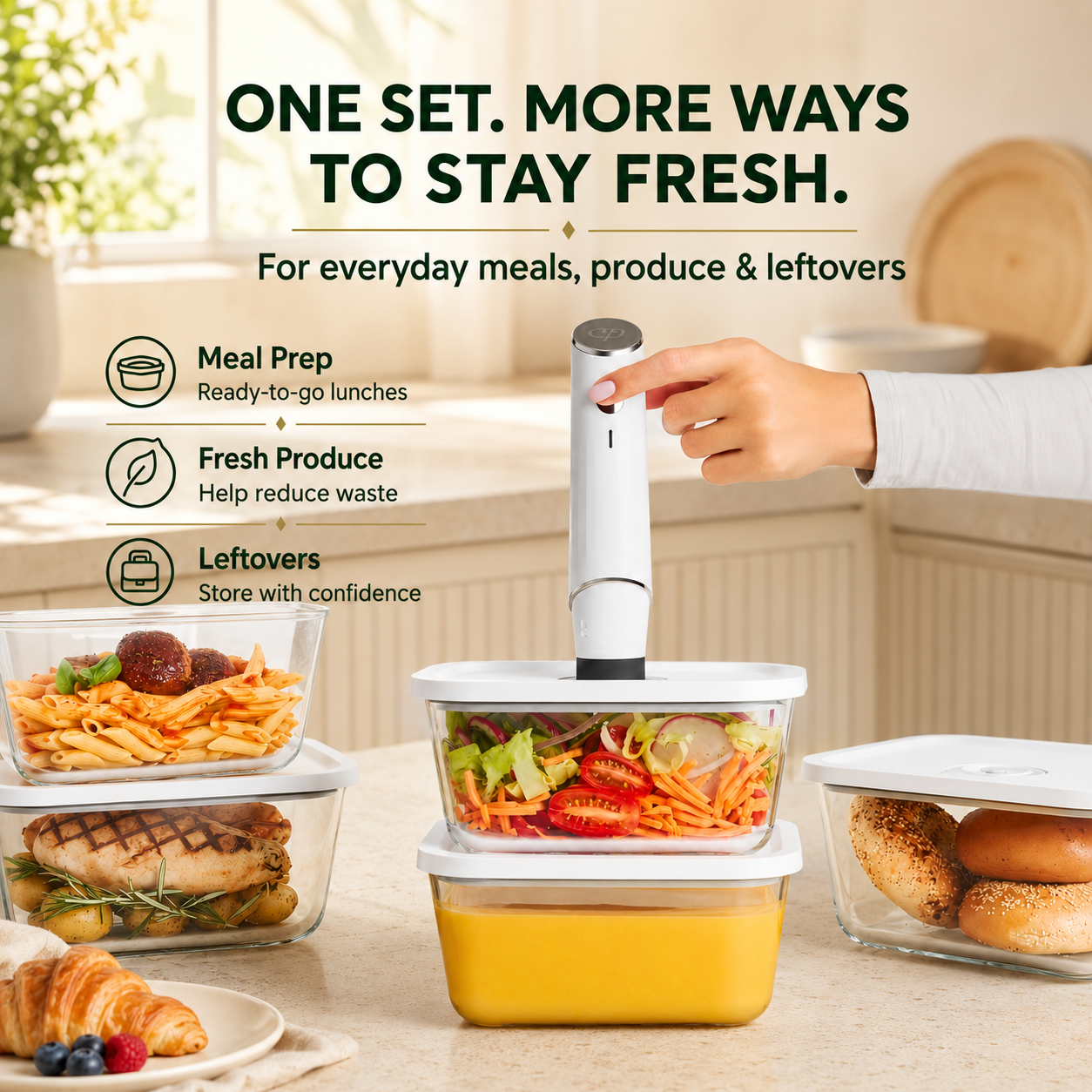MiroCasa™ Portable Vacuum Food Sealer Bundle | Keeps Food Fresh 5x Longer