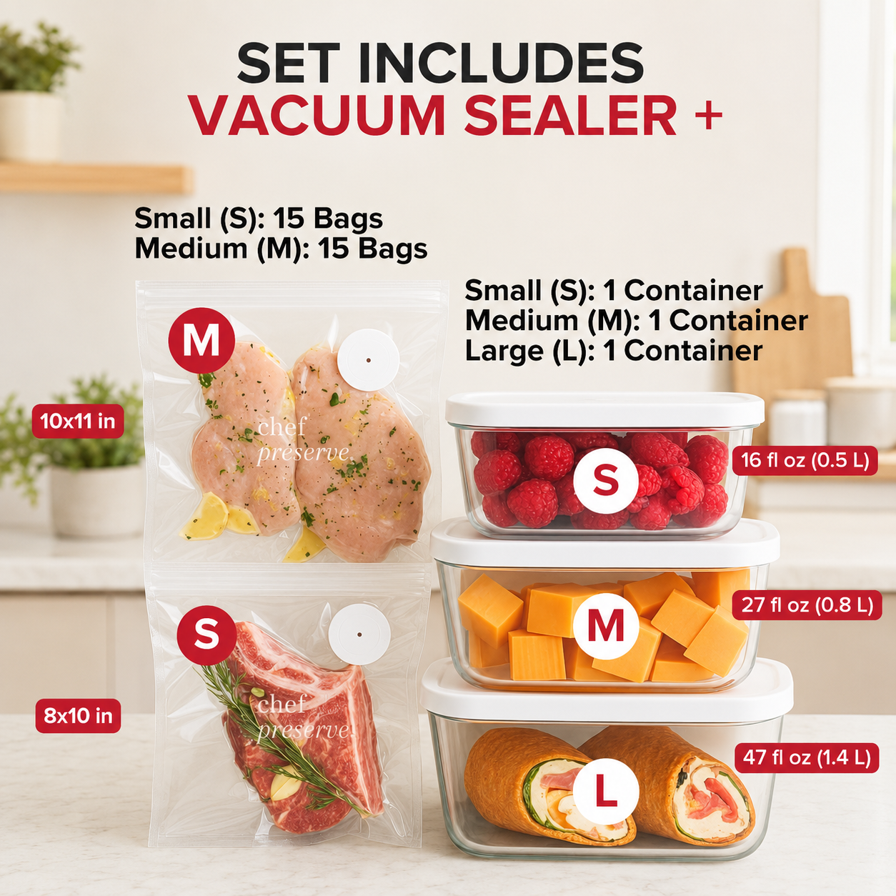MiroCasa™ Portable Vacuum Food Sealer Bundle | Keeps Food Fresh 5x Longer