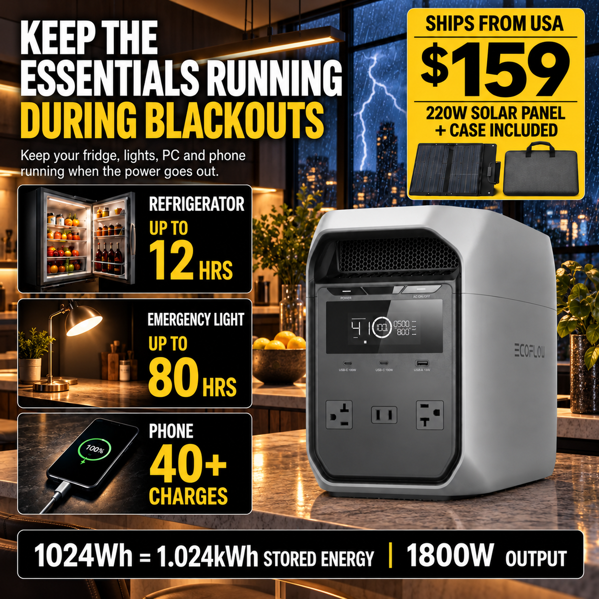 1024Wh Portable Power Station